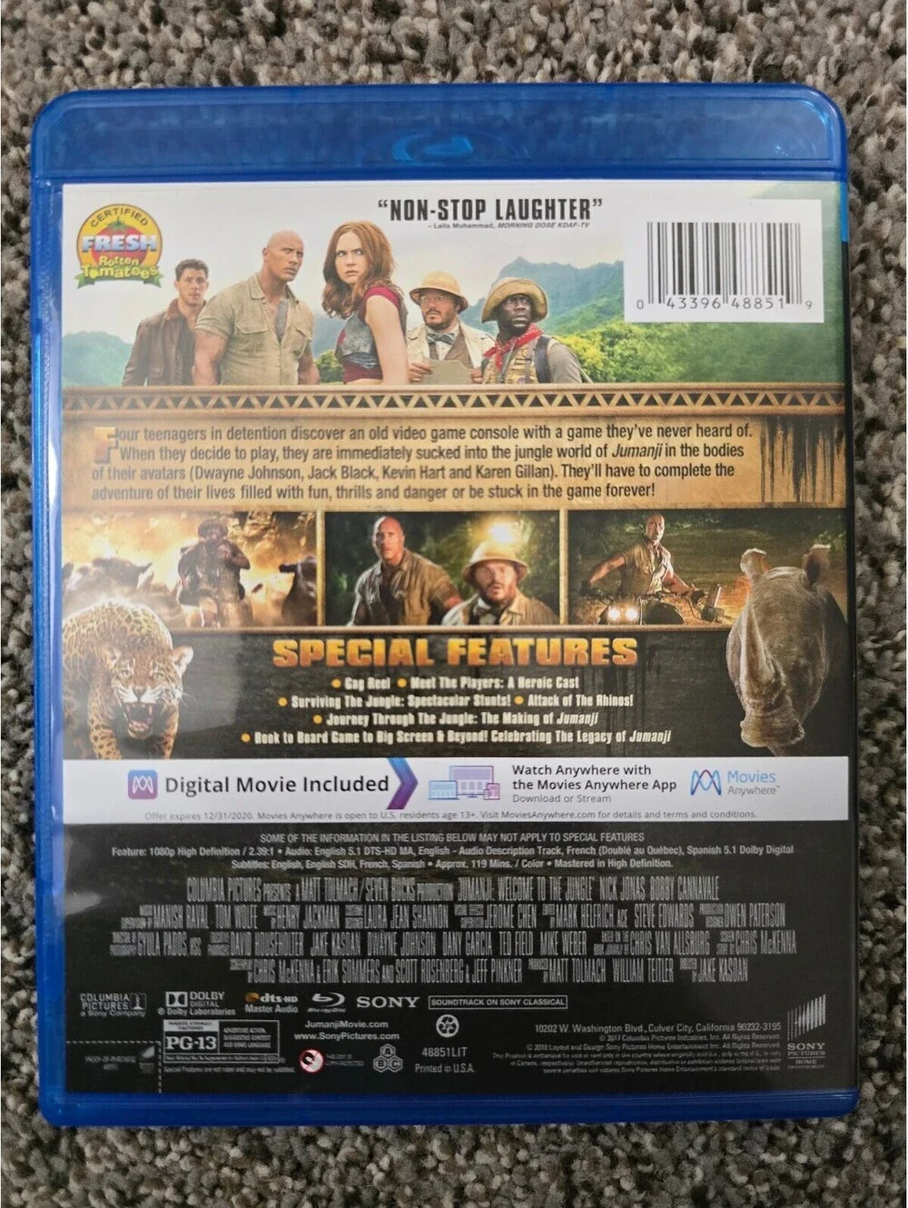 Jumanji: Welcome to the Jungle Blu-ray + Digital